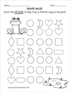 circle shape activity sheets for preschool children
