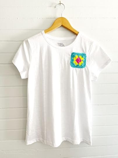 Crochet Granny Square T-Shirt Pocket