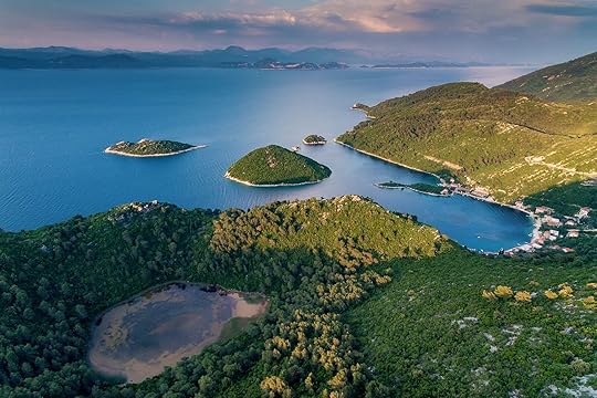 Top aerial view at Prozurska luka,Mljet.Croatia