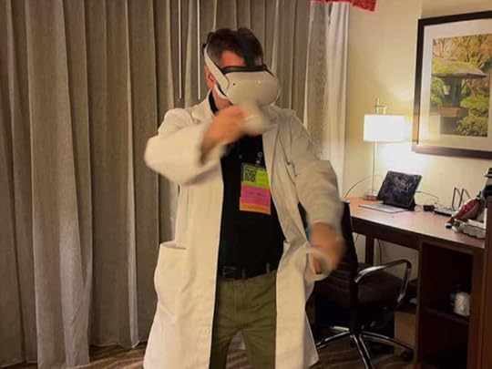 Joe tries Virtual Reality at Demicon 2022