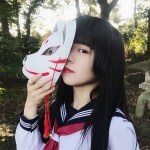kitsune mask japan high school girl seifuku