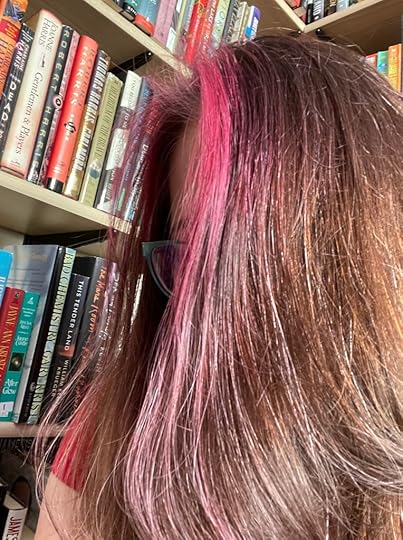 woman with pink hair