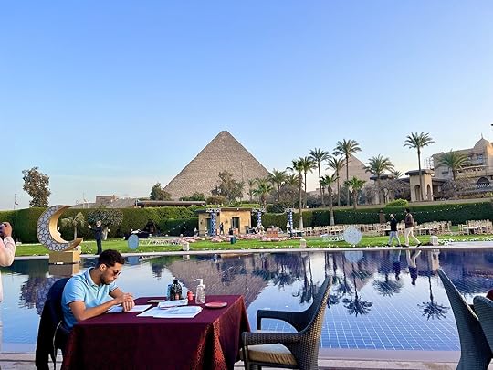 view of Pyramids of Giza