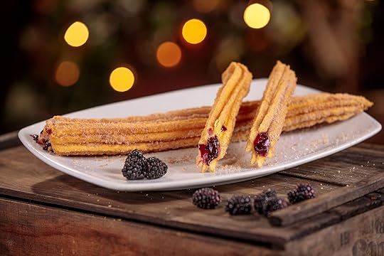 Boysenberry Filled Churros-knotts berry farm-food