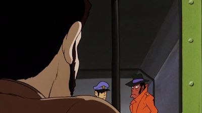 Zenigata keeping a weather eye on the prisoner