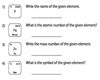periodic table worksheets