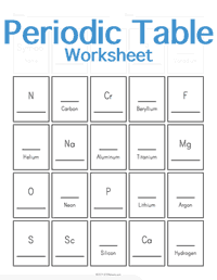 periodic table worksheet customizable and printable