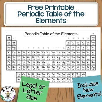 printable periodic table teaching resources teachers pay teachers
