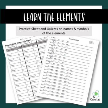 learn the elements periodic table printable element quizzes by the chem lab