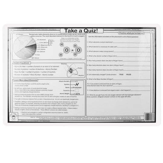 tot talk periodic table placemat michaels