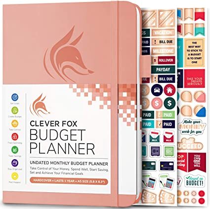 Clever Fox Budget Planner - Undated - Expense Tracker Notebook. Monthly Budgeting Journal, Finance Planner & Accounts Book to Take Control of Your Money. Start Anytime. A5 Size Peach Pink Hardcove...