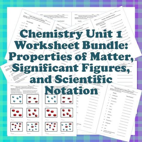 chemistry worksheet bundle the first unit of the year is covered in