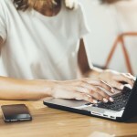 working laptop typing