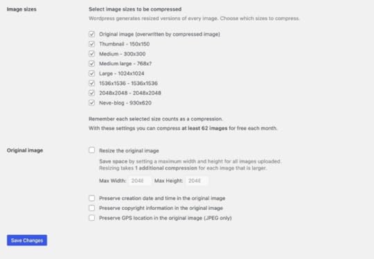 tinypng image optimizer plugin wordpress setting