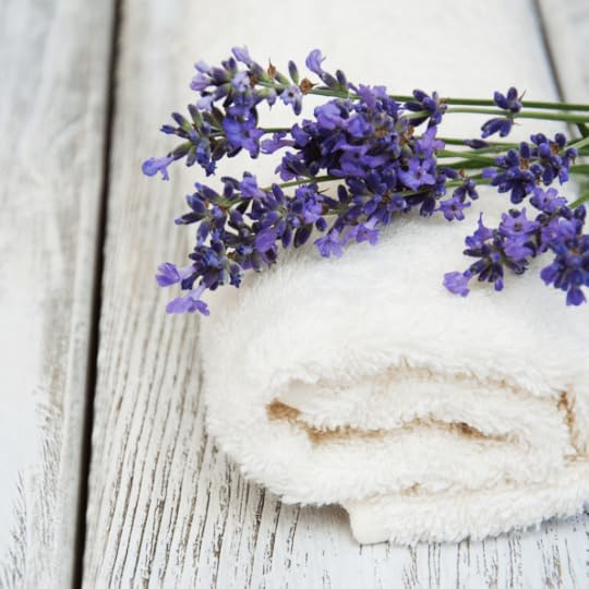 Lavender on a white towel