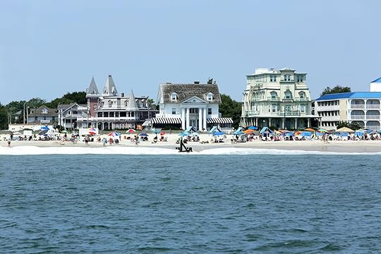 jersey shore beaches cape may beach with victorian houses in the background