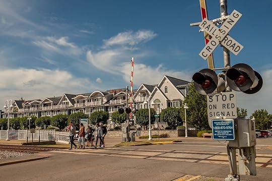 Cross walk at New Buffalo a town on Lake Michigan