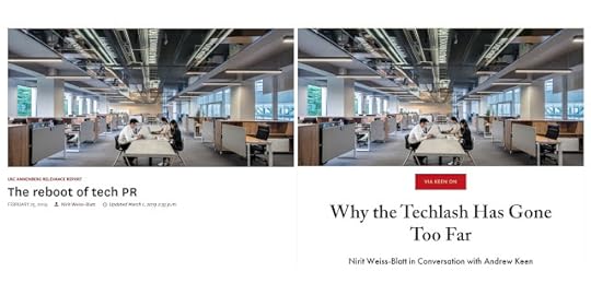 Nirit Weiss-Blatt The Reboot of tech PR and Why the Techlash has gone too far same Stock image