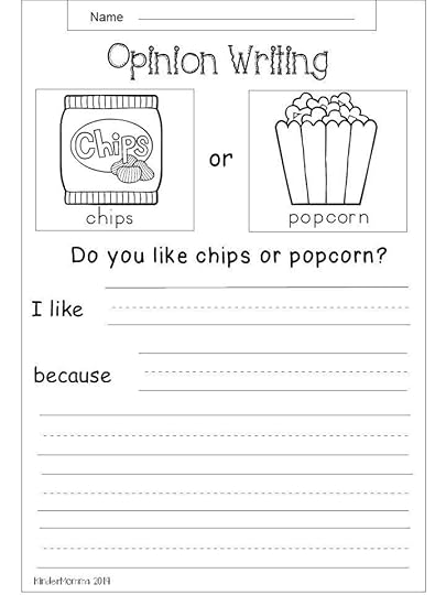 free opinion writing worksheet kindermommacom kindergarten writing