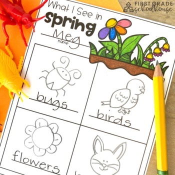 spring writing for kindergarten by first grade schoolhouse tpt