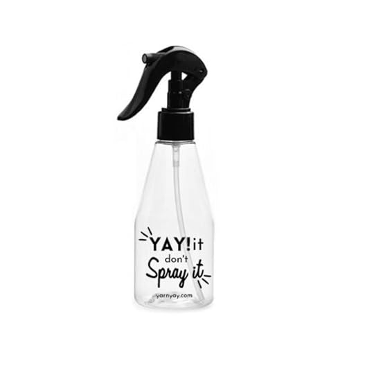 Block your knits with our Yay it Don't Spray it Bottle!