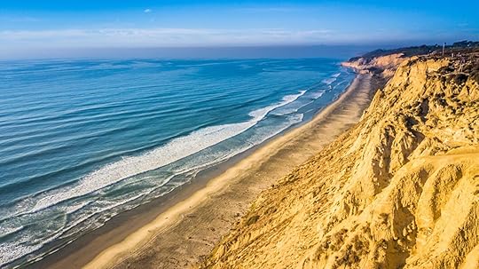 view of the beach water and sand