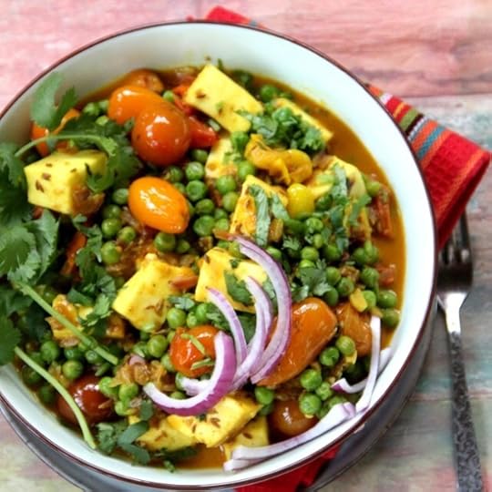 Paneer with Burst Grape Tomatoes