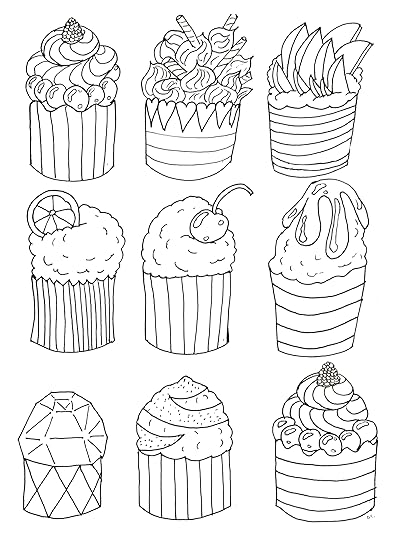 simple cupcakes cupcakes adult coloring pages