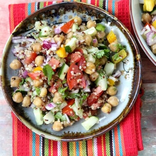 Quinoa and Chickpea Salad with Line and Cilantro