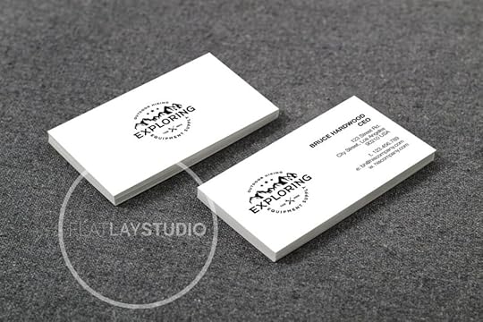 business card mockup set of 4 landscape orientation flat