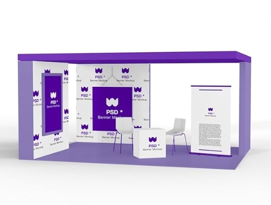 premium psd exhibition stands mockup