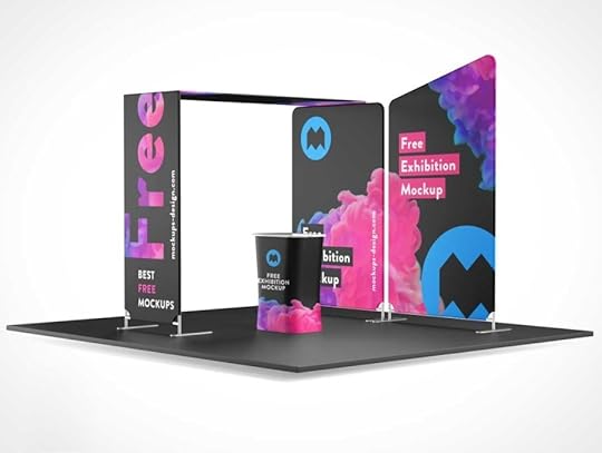 branded trade show exhibition booth psd mockup psd mockups
