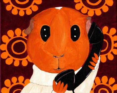 Rachel E Smith guinea pig painting Pickles