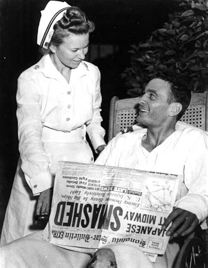 US Navy pilot Ensign George Gay, survivor of Battle of Midway, Pearl Harbor Naval Hospital, 7 Jun 1942 (US National Archives: 80-G-17678)