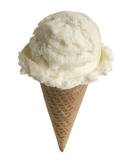 Vanilla ice cream in brown sugar cone