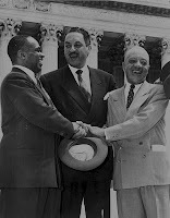 Thurgood Marshall (center) Brown v Board of Education
