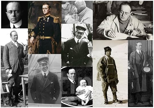 A collage of historical photographs of Captain Robert Falcon Scott.