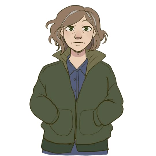Kay with her hands in her pockets, looking worried