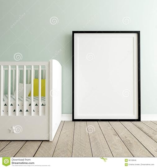 mock up poster in nursery interior stock photo image of decoration