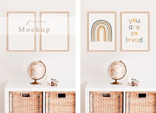 boho mockup frame nursery set of 2 mockup frame bundle etsy