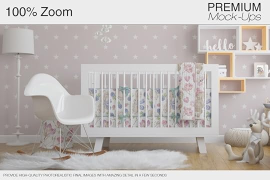 nursery crib walls ceiling mockup