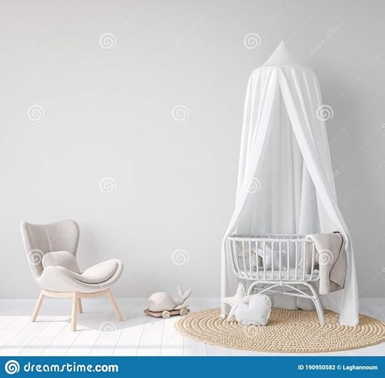 mock up wall in farmhouse design in ba room nursery mockup