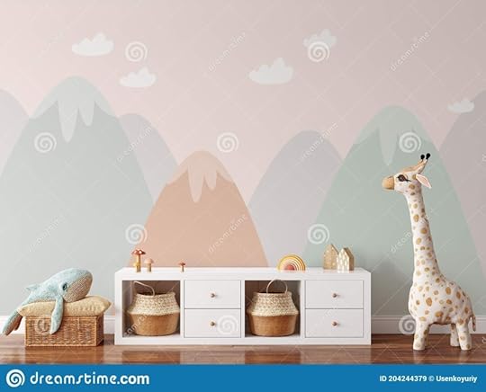 wall mockup in child room interior nursery interior in scandinavian