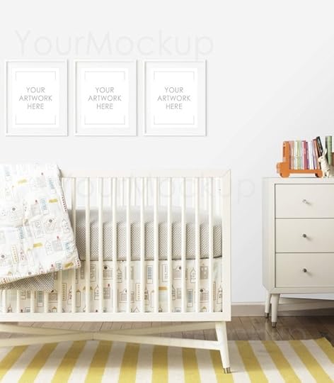 nursery print styled frame mockup kids room print ba