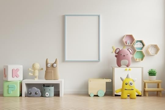 free photo mock up poster frame in children roomkids roomnursery