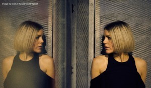 Mirror images of a woman