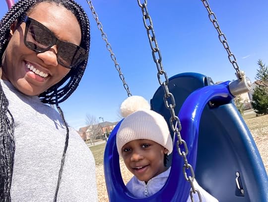 SAHM to working mom on playground with child