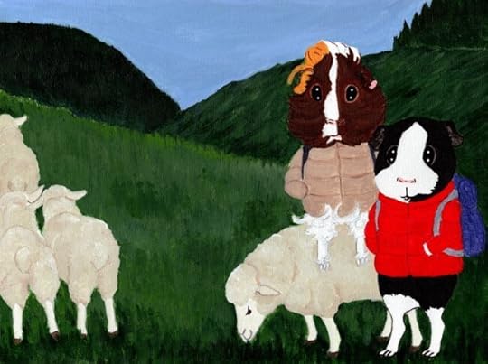 Rachel E Smith guinea pigs painting Snuffy and Thorfy