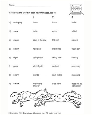 bart s apology odd one out vocabulary worksheet jumpstart