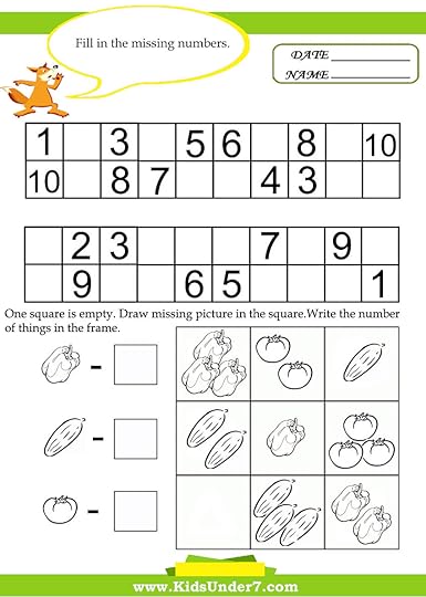kids under 7 kids math worksheets